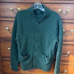 J. Crew Men's Forest Green Cardigan Sweater